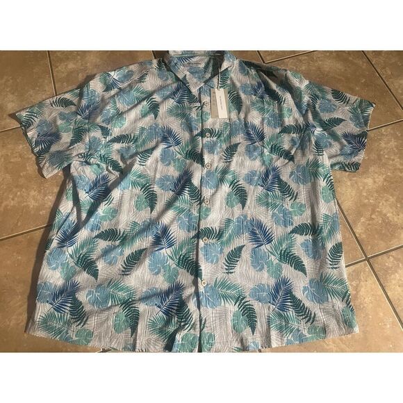 NWT Tommy Bahama 3XLB 3XL Big Woven Casual SS Shirt Pale Sky